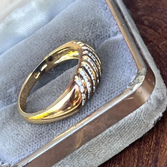 Vintage Domed Cocktail Ring in Sterling Silver with Gold plating Size 9 - Picture 7 of 10